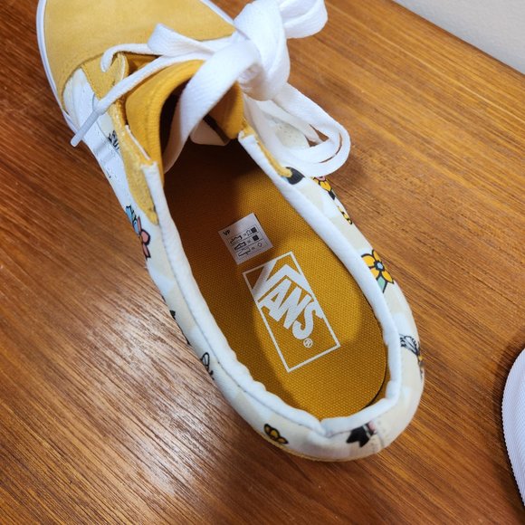 NWT VANS Suede/ Canvas Old Skool (Garden Check) Yellow Men (8.5)/ Women (10.0) - Picture 10 of 16